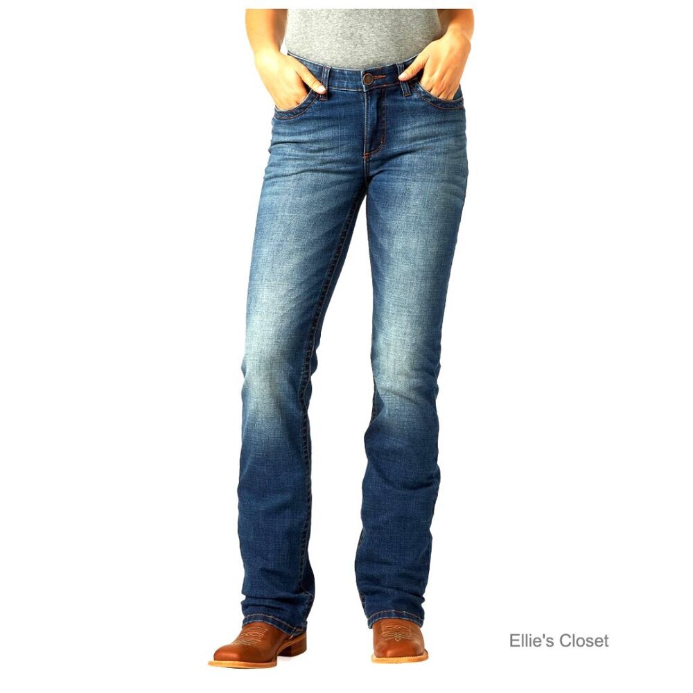Premium Patch Mae Mid Rise Boot Cut Riding Jeans